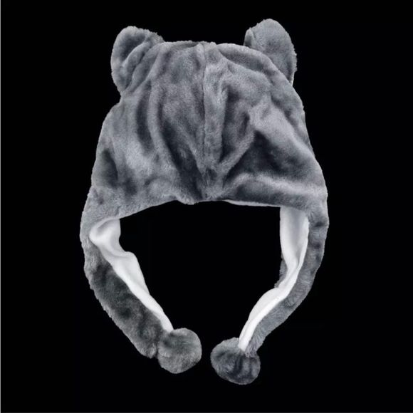 Winter Wolf Hat Beanie Fun Furry Animal Husky - Picture 7 of 8